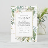 幾何学的な緑のベビーまたはブライダルシャワー（メール別） 招待状 (スタンド正面)