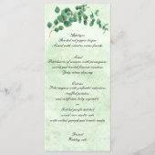 幾何学的な緑のユーカリ葉のメ結婚ニュー メニュー (正面)