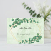 幾何学的な緑のユーカリ葉の座席表 出欠カード (スタンド正面)