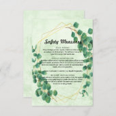 幾何学的な緑のユーカリ葉の エンクロージャーカード (正面/裏面)