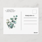 幾何学的な緑モダンが日付はがきを変更 ポストカード (裏面)