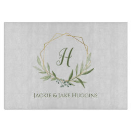 幾何学的な緑リース カッティングボード