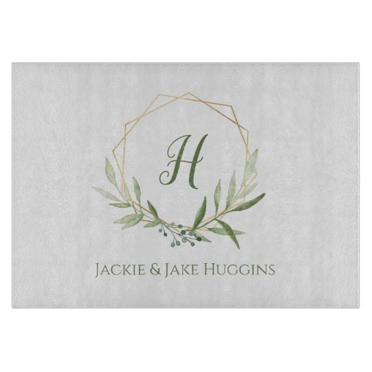 幾何学的な緑リース カッティングボード (正面)