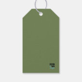 幾何学的な緑リース ギフトタグ (裏面)