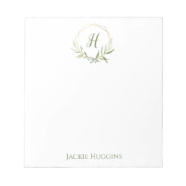 幾何学的な緑リース ノートパッド