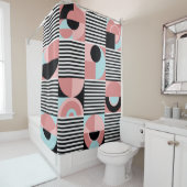 幾何学的な線、カラフル形状モザイク。 シャワーカーテン (インサイチュ)