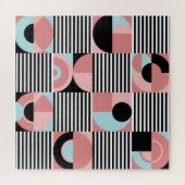 幾何学的な線、カラフル形状モザイク。 ジグソーパズル (横)