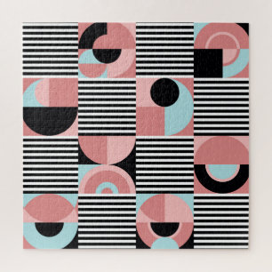 幾何学的な線、カラフル形状モザイク。 ジグソーパズル