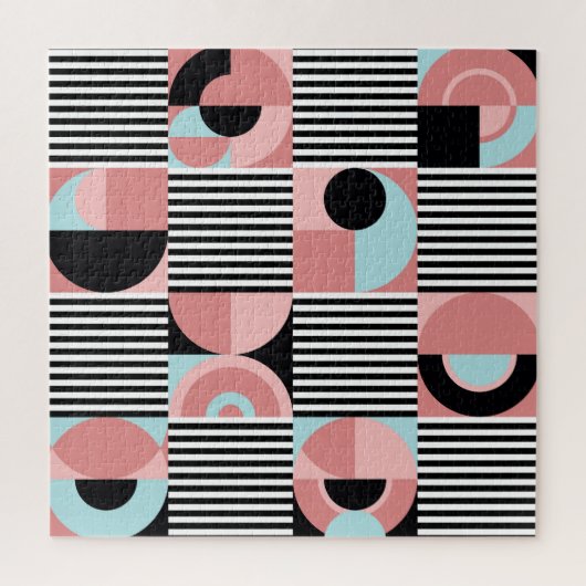 幾何学的な線、カラフル形状モザイク。 ジグソーパズル (縦)