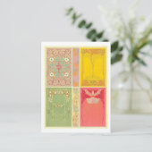 幾何学的な織物/織物のためのヴィンテージデザイン ポストカード (スタンド正面)