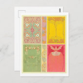 幾何学的な織物/織物のためのヴィンテージデザイン ポストカード (正面/裏面)