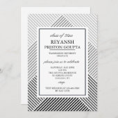 幾何学的な背景の卒業の招待状 招待状 (正面/裏面)