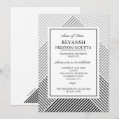 幾何学的な背景の卒業招待状 招待状 (正面/裏面)