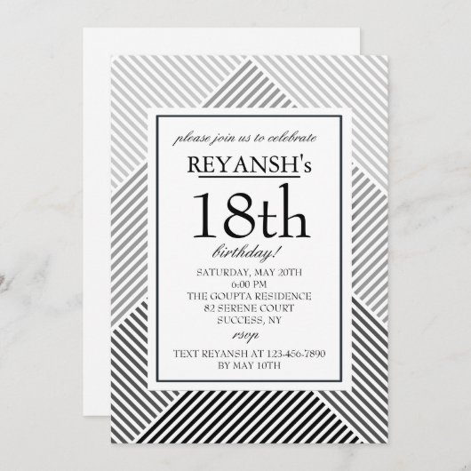 幾何学的な背景の招待状 招待状 (正面/裏面)