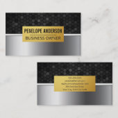 幾何学的な背景 |メタリック 名刺 (正面/裏面)