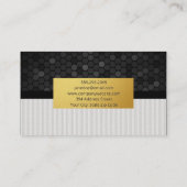 幾何学的な背景 |リネンのストライプ 名刺 (裏面)