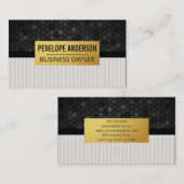 幾何学的な背景 |リネンのストライプ 名刺 (正面/裏面)