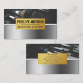 幾何学的な背景 |金属製のメイクアップブラシ 名刺 (正面/裏面)