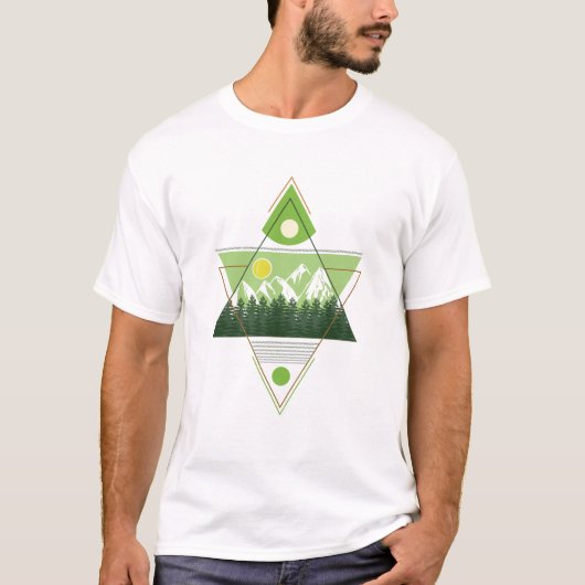 幾何学的な自然の調和 Tシャツ (正面)