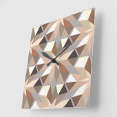 幾何学的な自然色パターン スクエア壁時計 (傾斜)