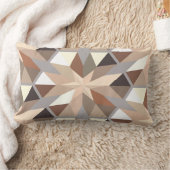 幾何学的な自然色パターン ランバークッション (ブランケット)