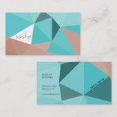 幾何学的な色合い（茶色/緑） 名刺 (正面/裏面)