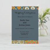 幾何学的な色彩豊かな古代エジプトのグラフィックアート 招待状 (スタンド正面)