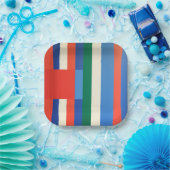 幾何学的な色 ペーパープレート (パーティー)