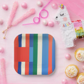 幾何学的な色 ペーパープレート (パーティー)