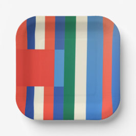 幾何学的な色 ペーパープレート