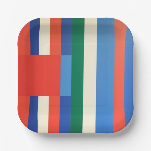 幾何学的な色 ペーパープレート (正面)