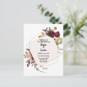 幾何学的な花のウェディング ポストカード (スタンド正面)