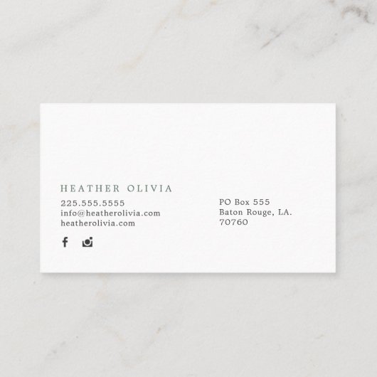 幾何学的な花の写真 名刺 (裏面)