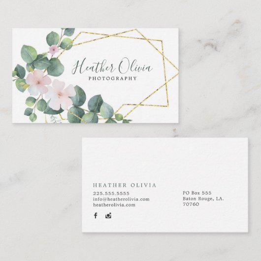 幾何学的な花の写真 名刺 (正面/裏面)