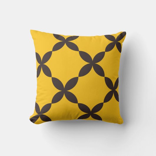 幾何学的な花の継ぎ目のないパターン クッション (正面)