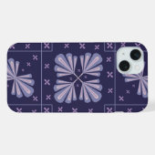 幾何学的な花びらの抽象的なリピートパターン iPhoneケース (裏面横)