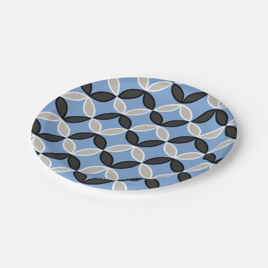 幾何学的な花びら模様 ペーパープレート (アングル)