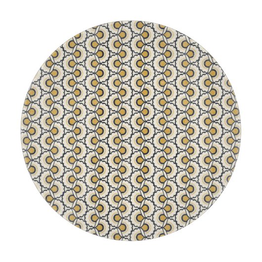 幾何学的な花パターン カッティングボード (正面)