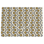 幾何学的な花パターン ラージペーパーバッグ (正面)