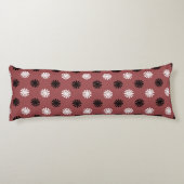 幾何学的な花柄 モダン 赤 黒 アブストラクト ボディピロー (裏面)