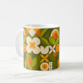 幾何学的な花模様 コーヒーマグカップ (正面左)