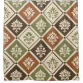 幾何学的な花模様 シャワーカーテン (正面)