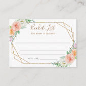 幾何学的な花結婚のバケットリストアイディアカード エンクロージャーカード (正面)