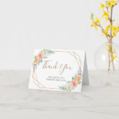 幾何学的な花結婚のベンダーサンキューカード カード (黄色い花)