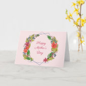 幾何学的な花輪の母の日カード カード (黄色い花)