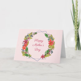 幾何学的な花輪の母の日カード カード