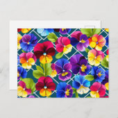 幾何学的な花鮮やか類 ポストカード (正面/裏面)