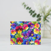 幾何学的な花鮮やか類 ポストカード (スタンド正面)
