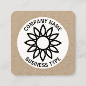 幾何学的な花01 - kraft スクエア名刺 (正面)