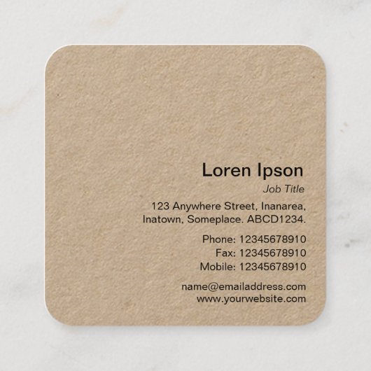 幾何学的な花01 - kraft スクエア名刺 (裏面)